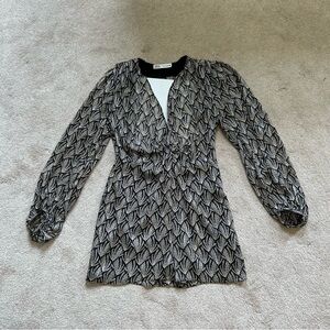 Zara Black and Metal Patterned Sheer Tunic